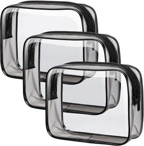 Transparent cosmetic pouch