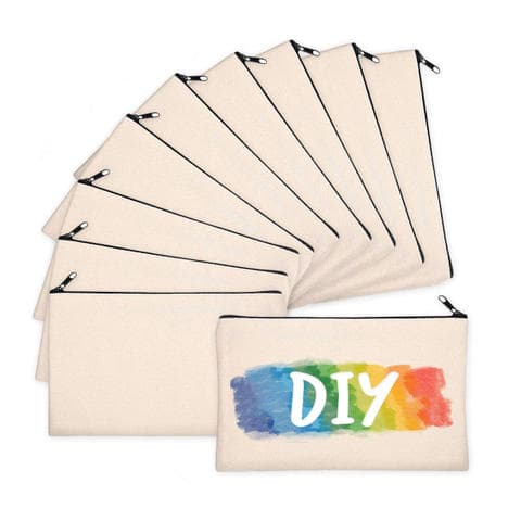 Canvas Zipper Cosmetic Pouch